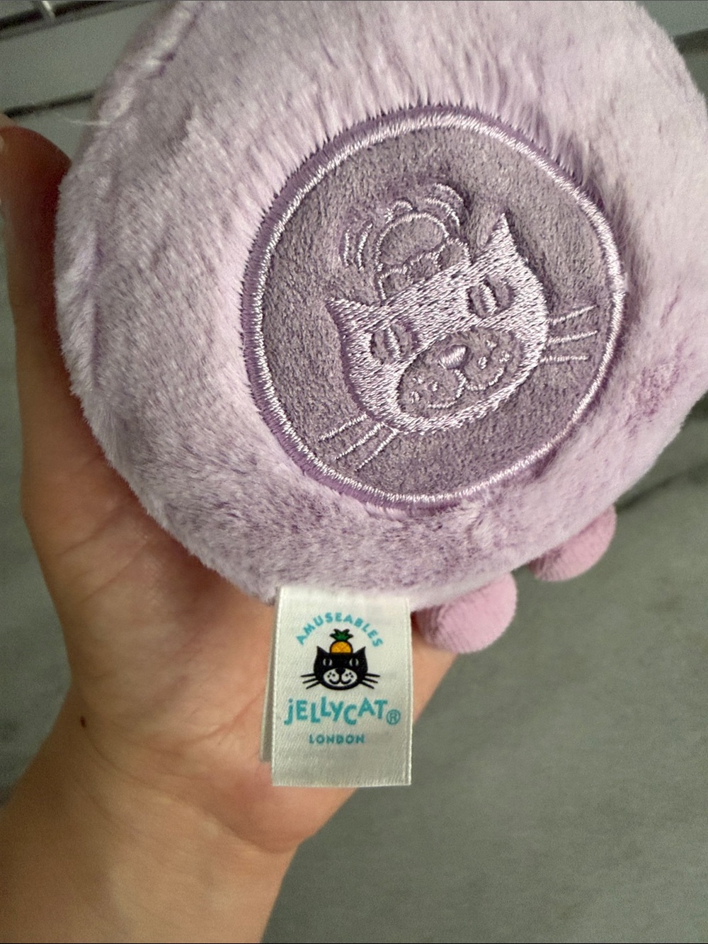 Jellycat Lilac Purple Macaron Round Plush with Embroidered Face NWOT Authentic - Picture 3 of 4